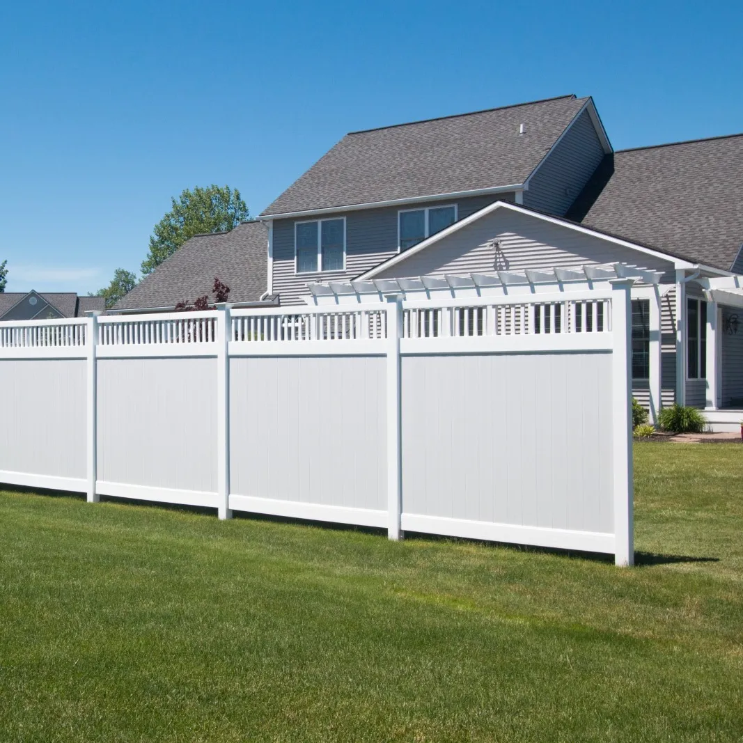 Cheap Outdoor 8 Foot Tall High Privacy Plastic PVC Coated Vinyl Fence Panels 6X8 For House Privacy With Posts