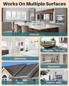 Transparent <b>Waterproof</b> <b>Rubber</b> <b>Sealant</b> 35oz <b>Liquid</b> Eco-Friendly Coating for Roofs Walls Bathrooms Kitchens Indoor/Outdoor Use - Product Image 6