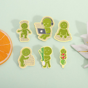 Pin de esmalte Smiski divertido 'Por qué estoy desnudo', broche de muñeco verde de dibujos animados, insignia de solapa, regalo de joyerí<span class=keywords><strong>a</strong></span> para amigos, al por mayor - Product Image 4