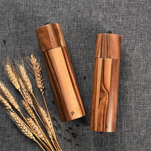 Ensemble <span class=keywords><strong>moulin</strong></span> à <span class=keywords><strong>sel</strong></span> et à poivre manuel en bois, écologique, de haute qualité, pour cuisine domestique, utilisation <span class=keywords><strong>humide</strong></span> et sèche - Product Image 5