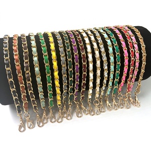 Bolso de cuero PU colorido de alta calidad, cadena de Metal, correas cruzadas para teléfono móvil, cordón, cadena hecha a mano para pulsera de cartera - Product Image 3