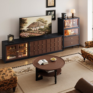 Saimo Lighthouse Cabinet Living Room <b>Storage</b> Cabinet With <b>Drawer</b> Compartments 3 Compartments Wood Cabinet - Product Image 2