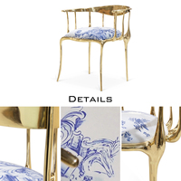 Chaise de salle à manger vintage moderne et confortable en laiton massif, style mi-siècle, pour restaurant et hôtel – Offre spéciale