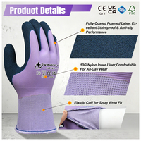 Guantes de Trabajo XINGYU de Látex Recubierto Completamente, Calibre 13, Color Morado, Antideslizantes, con Palma de Látex Espumado, Resistentes al Desgaste, para Hogar, Jardinería y Agricultura