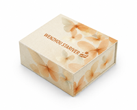 Boîte cadeau magnétique pliable à imprimé papillon orange, emballage en carton rigide personnalisé avec logo pour cosmétiques et cadeaux de mariage