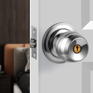 <strong>Black</strong> <strong>Door</strong> <strong>Knob</strong> Zinc Alloy Heavy Duty Keyed Entry Ball Handle with Fixed Pin for Entrance Bedroom Bathroom No Power Required - Product Image 3