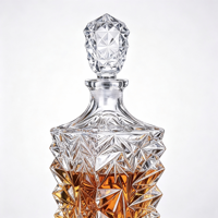 Ensemble de carafes en verre gravé, carafe en cristal transparente de luxe pour whisky, brandy, bar à domicile, cadeau, présentation