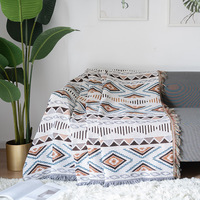 Tapis de camping écologique en coton mélangé, tissé jacquard, style macramé marocain, design personnalisé, pour extérieur et intérieur, housse de canapé décorative – Grande Vente