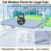 Hamac pour chat Type d'aspiration Nid pour chat Quatre saisons Rebord de fenêtre universel Nid suspendu Fournitures pour animaux de compagnie