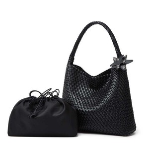 Sac fourre-tout tissé à la main pour femme, nouvelle texture, couleur champagne doré, sac à bandoulière - Product Image 1