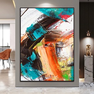 Pintura al Óleo Abstracta Moderna y Ecológica, Hecha a Mano y Personalizada, para Decoración de Pared de Sala de Estar, sobre Lienzo, SC-20251019-1, Personalizable - Product Image 3