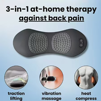 Masseur lombaire 3-en-1 et coussin de soutien lombaire, masseur dorsal rechargeable avec chaleur, vibrations et étirement par traction