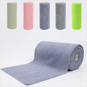 Extra Large Roll 50/70Pcs Customized Kitchen Disposable Lazy Hand-Teared Towel Roll Tear Away Microfiber Cloth Roll