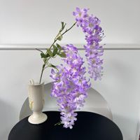 3 Guirlandes de fleurs artificielles de glycine violettes réalistes pour la décoration de plafond de centres commerciaux, hôtels, maisons, fêtes et mariages