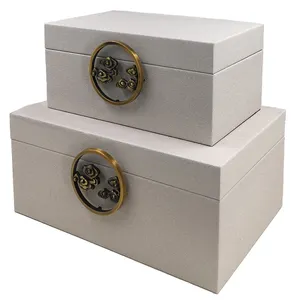 Wholesale Jewellery shagreen leather wood storage decorative box gift logo custom boxes