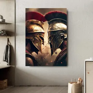 Retro 300 Spartans Warrior Last Spartan Helmet Fight Samurai Art Poster lienzo abstracto pintura impresiones <span class=keywords><strong>de</strong></span> pared imagen decoración del hogar - Product Image 3