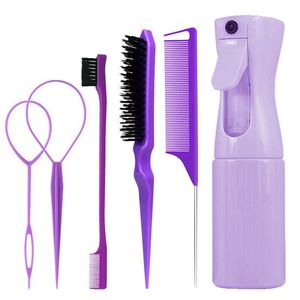 Kit d'outils de coiffure : peigne démêlant à huit dents, peigne à queue pointue pour volume, et vaporisateur - Product Image 3
