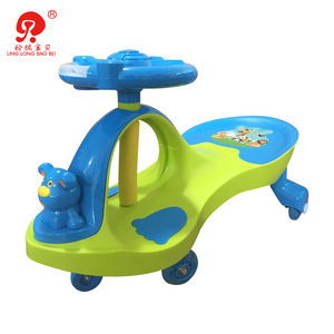 รถชิงช้าเด็กพร้อมไฟและเพลงวัสดุพลาสติกการออกแบบโค้งที่เป็นเอกลักษณ์ไม่มีแบตเตอรี่สำหรับขับรถ - Product Image 4