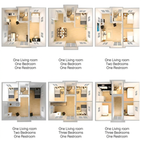 Maison préfabriquée en conteneur, cabine modulaire, toit plat, hébergement temporaire, bureau, maison, taille personnalisée