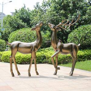 <span class=keywords><strong>Parc</strong></span> <span class=keywords><strong>zoologique</strong></span> simulation cuivre cerf sika décoration extérieure sculpture en fibre de verre paysage décoration zoo cerf sika sculpture - Product Image 2