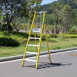 10-stappen Frp Geïsoleerde Leuning <span class=keywords><strong>Platform</strong></span> <span class=keywords><strong>Ladder</strong></span> Aluminium Legering Mobiel <span class=keywords><strong>Platform</strong></span> - Product Image 3