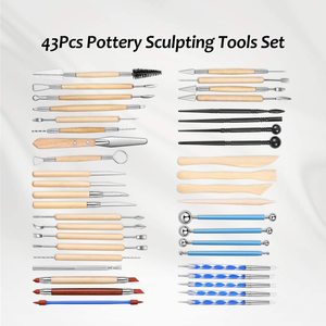 Utensili per Ceramica, Strumenti per Scultura in Legno/Silicone/Plastica, Set di Taglierine per Modellare l'Argilla, per Intaglio e Modellazione di Ceramica Morbida - Product Image 2