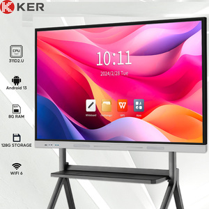 Portable 75 Inch 4K Anti-Glare LCD Interactive Whiteboard 20-Point Pen/Finger Touch Teaching &amp; Meeting <strong>Board</strong> - Product Image 2