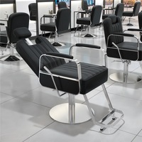 Chaise de barbier dorée et noire, chaise de salon multifonctionnelle et chaise de table à manger de style japonais en cuir synthétique inclinable