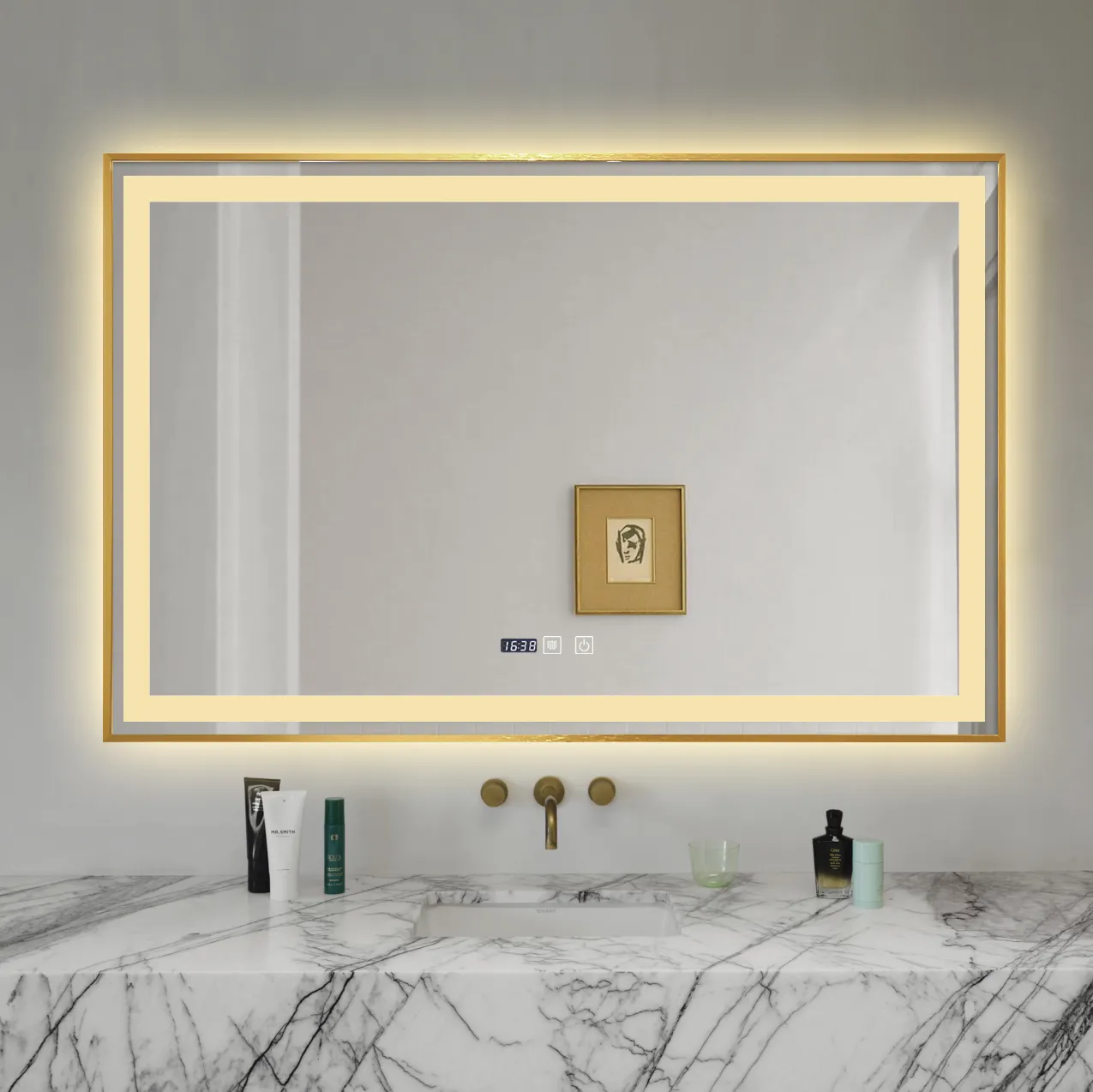 Specchio retroilluminato a Led con specchio da bagno antiappannamento specchio per il trucco da parete