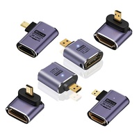 Mini convertisseur HDTV vers HDTV 90 degrés mâle vers femelle HD2.1 8K 60HZ UHD48Gbps LED HDTV Micro adaptateur pour projecteur de moniteur d'ordinateur portable