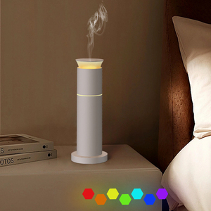 Fabric Rechargeable Waterless <b>Diffuser</b> Cordless Aromatherapy Device <b>Essential</b> <b>Oil</b> Adjustable Mist Intensity Ambient Light Beige - Product Image 4