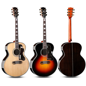 <span class=keywords><strong>Guitarra</strong></span> Acústica Personalizada Nathan-SJ200 de 6 Cuerdas, Acabado Sunburst Antiguo, Totalmente Sólida, Mástil de Caoba, 42 Pulgadas, Abeto y Palisandro - Product Image 2