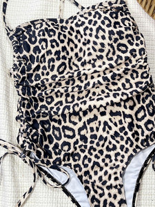 Traje de Baño Bikini de Una Pieza con Estampado de Leopardo para <span class=keywords><strong>Mujer</strong></span>, Sexy, <span class=keywords><strong>2022</strong></span>, con Protección UV, Secado Rápido y Transpirable, Material de Spandex/Poliéster - Product Image 6