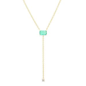 Collar LOZRUNVE de Plata 925 con Elegante Gema de Esmeralda Solitaria y Circonita Cúbica - Product Image 2