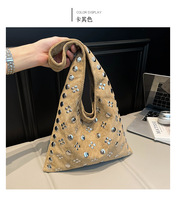 Offre Spéciale moto Punk Style luxe concepteur point rond Rivet sac à bandoulière Hobo PU cuir métal goujon seau sous les bras sac à main