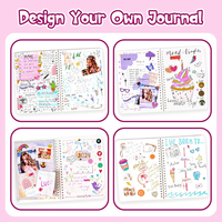 Kit de journalisation DIY 2026, carnet rose, boîte cadeau, album de scrapbooking, autocollants, ensemble de journal pour enfants