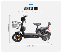 Scooter Électrique de Tourisme Haute Vitesse 350W 48V 12Ah avec Moteur Moyeu, Stock Entrepôt Outre-Mer