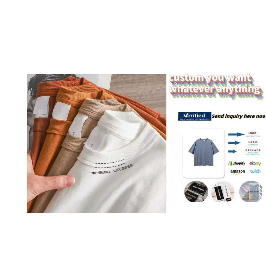 China Manufacturer Hot High Quality Sale 210 gsm T-Shirts Custom 100 Cotton Men Oversize T Shirt Tshirts