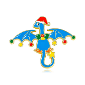Produsen YINI Grosir Pin Enamel Paduan Seng 4 Buah Motif Dinosaurus Natal - Bros Lucu untuk Hadiah Liburan - Product Image 5