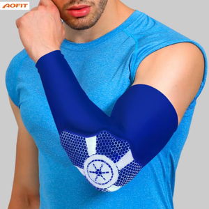 Manchon de compression pour <span class=keywords><strong>bras</strong></span> avec coussinet anti-choc en nid d'abeille pour le coude, idéal pour la course, le basketball, l'exercice, le fitness, le cyclisme et la protection sportive - Product Image 3