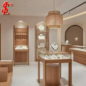 Vetrina Espositiva per Gioielli <span class=keywords><strong>di</strong></span> Lusso in Oro, Design Personalizzato Curvo, Tavolo Espositivo in Vetro per Boutique <span class=keywords><strong>di</strong></span> Gioielleria - Product Image 4