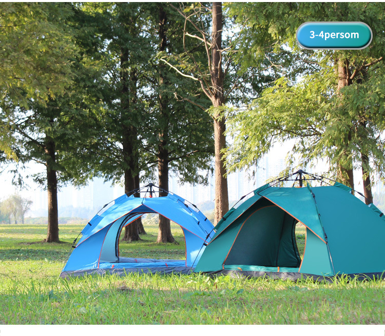 Outdoor camping tent 2-3-4 people full-automatic tent spring quick opening sunscreen water proof camping tent