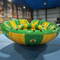 JUNAO Tube Gonflable Rotatif Robuste en PVC, Type UFO, Remorquable, Bateau Disco Rotatif, 500kg+, pour Parc Aquatique et Divertissement en Mer