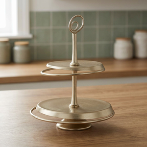 Elegant Cake Perfection Metal 2 Tier Cake <b>Stand</b> Gold Color Decorative Display Rack for Wedding Party Hotel - Product Image 3
