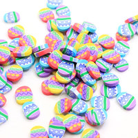 Tranches d'œufs de Pâques colorées en forme de lapin en argile polymère, paillettes pour l'artisanat, accessoires de remplissage de slime DIY, décoration d'art des ongles