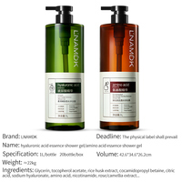 Fabricant vente en gros gel douche 1L aux acides aminés camélia gel douche parfum blanchissant à l'huile contrôle