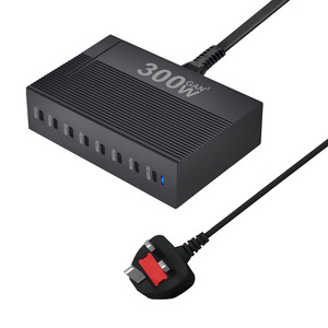 เครื่องชาร์จตั้งโต๊ะ 300W GAN 8 พอร์ต PD ชาร์จเร็วสำหรับแล็ปท็อปโทรศัพท์แท็บเล็ตเกมคอนโซลพร้อมการรับรอง CE - Product Image 4