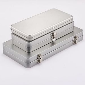 Caja de almacenamiento de metal Xi Peptide, rectangular, portátil, con tapa, para papelería, estuche para lápices, 100g, A1-1 - Product Image 2