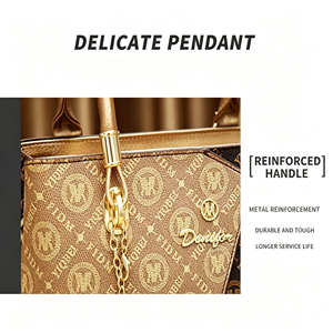 Sac à main élégant en cuir PU marron à monogramme avec poignée supérieure et bandoulière amovible pour le <span class=keywords><strong>travail</strong></span> et les sorties décontractées - Product Image 4