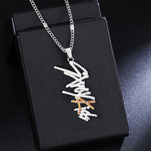 Collier en cuivre avec pendentif serti de diamants BL/ BUS/ TWICE/STRAYKIDS LOGO Idol Colliers pour hommes et femmes Colliers et <span class=keywords><strong>accessoires</strong></span> - Product Image 1